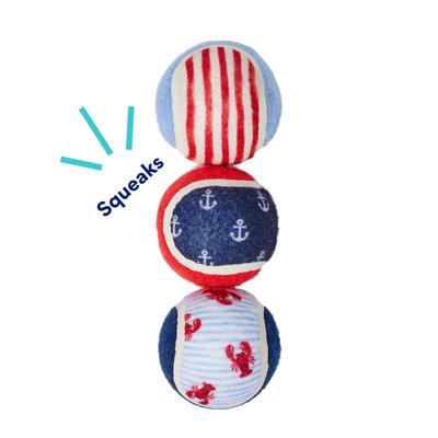 Show full view: Frisco Coastal Squeaky Tennis Ball Dog Toy, Medium, 3 count slide 3 of 7