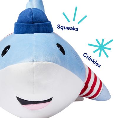 Show full view: Frisco Coastal Shark Jumbo Squeaky Plush Dog Toy, X-Large slide 3 of 8