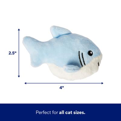 Show full view: Frisco Coastal Shark Bubble Sound Electronic Plush Cat Toy with Silvervine & Catnip slide 2 of 7