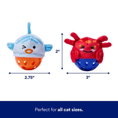 Show full view: Frisco Coastal Critters Jingle Ball Cat Toy with Silvervine & Catnip, 2 count slide 2 of 7
