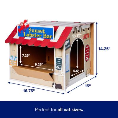 Show full view: Frisco Coastal Lobster Restaurant Cardboard Cat House with Catnip slide 2 of 7