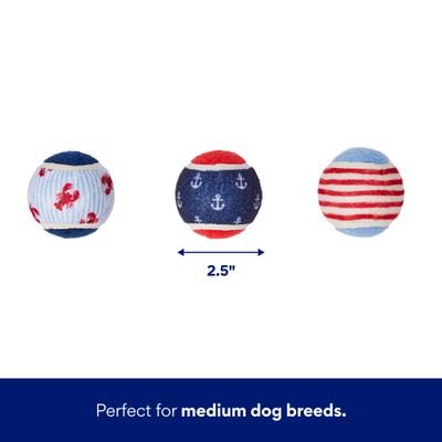 Show full view: Frisco Coastal Squeaky Tennis Ball Dog Toy, Medium, 3 count slide 2 of 7