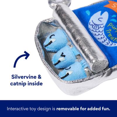 Show full view: Frisco Coastal Sardine Interactive Plush Cat Toy with Silvervine & Catnip, 4 count slide 4 of 8