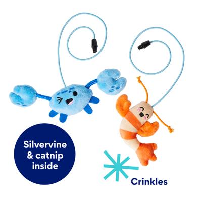 Show full view: Frisco Coastal Critter Interchangeable Teaser Wand Cat Toy with Silvervine & Catnip slide 3 of 7