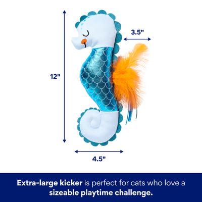Show full view: Frisco Coastal Seahorse Jumbo Plush Kicker Cat Toy with Silvervine & Catnip slide 2 of 7