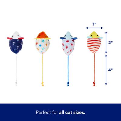 Show full view: Frisco Coastal Plush Mice Cat Toy with Silvervine & Catnip, 4 count slide 2 of 7