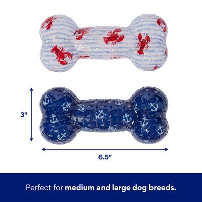 Show full view: Frisco Coastal TPR Bone Squeaky Dog Toy, Medium/Large, 2 count slide 2 of 7