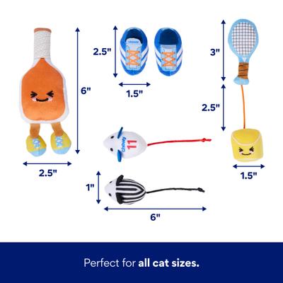 Show full view: Frisco Sports Tennis, Pickleball, Soccer & Volleyball Variety Pack Cat Toy with Silvervine & Catnip, 12 count slide 2 of 8