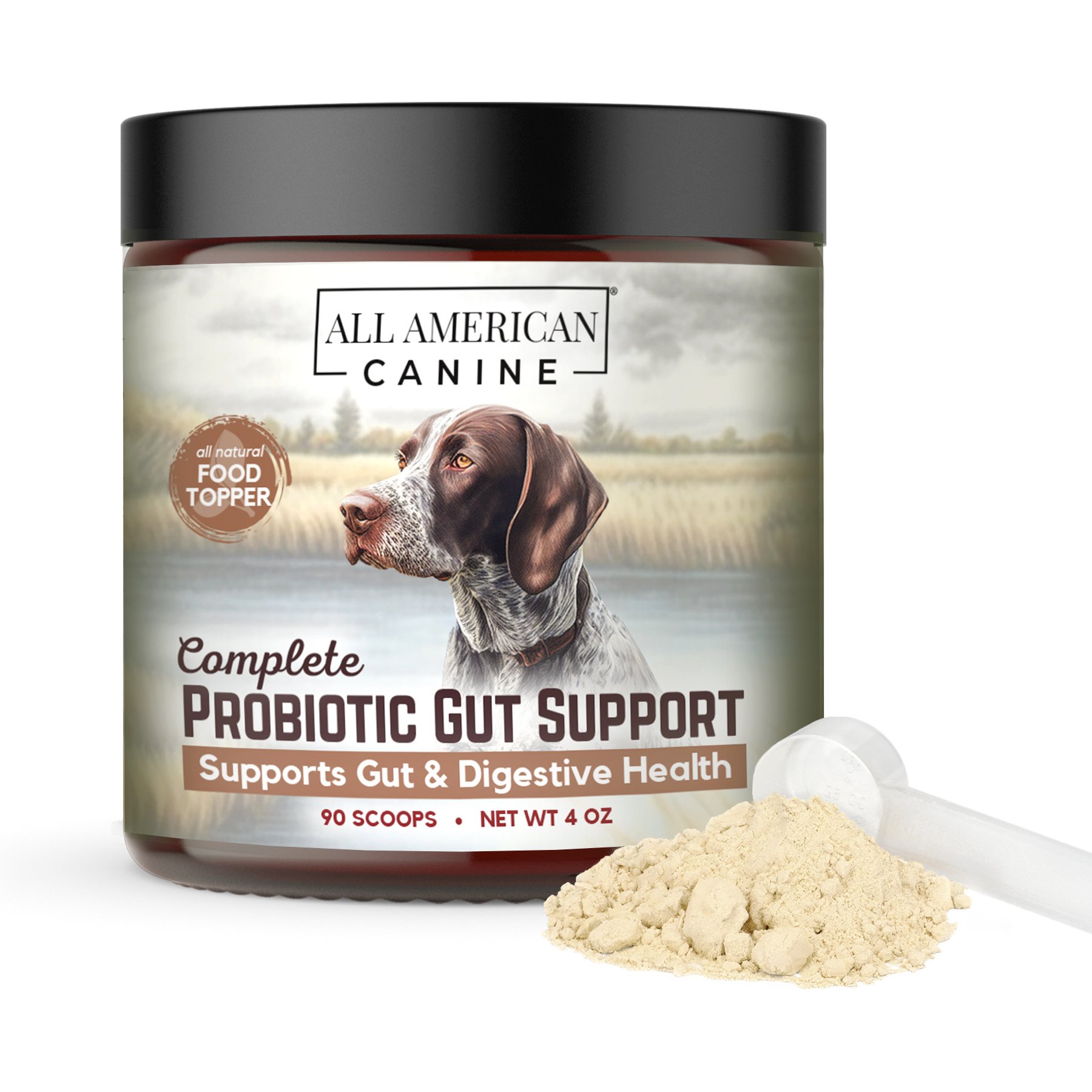 All American Canine Complete Probiotic Gut Support Dog Supplement, 4-oz bag
