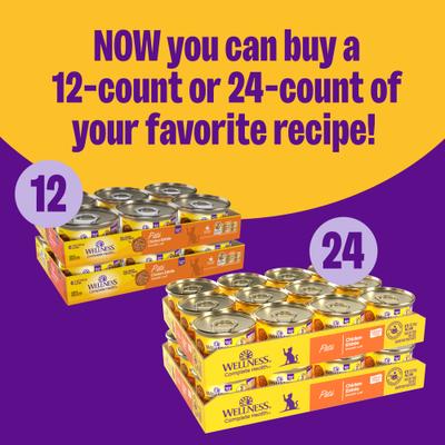 Show full view: Wellness Complete Health Kitten Pate Chicken Entrée Natural Wet Cat Food, 3-oz can, case of 24 slide 9 of 12