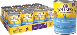 Wellness Complete Health Beef & Salmon Formula Grain-Free Canned Cat Food, 12.5-oz, case of 12