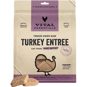 Vital Essentials Mini Patties Raw Turkey Entree Freeze-Dried Cat Food, 15-oz bag