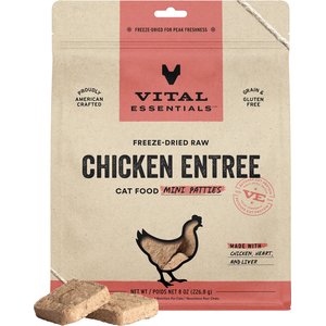 Vital Essentials Mini Patties Raw Chicken Entree Freeze-Dried Cat Food, 8-oz bag