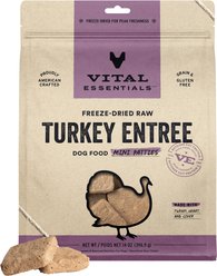 Vital Essentials Mini Patties Raw Turkey Entree Freeze-Dried Dog Food & Topper, 14-oz bag