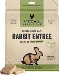 Vital Essentials Mini Patties Raw Rabbit Entree Freeze-Dried Dog Food & Topper, 14-oz bag