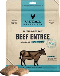 Vital Essentials Mini Patties Raw Beef Entree Freeze-Dried Dog Food & Topper, 14-oz bag