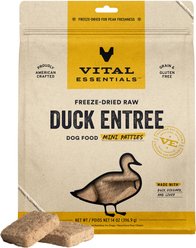 Vital Essentials Mini Patties Raw Duck Entree Freeze-Dried Dog Food & Topper, 14-oz bag