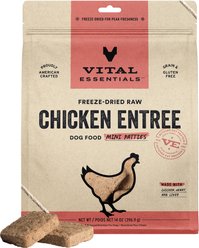 Vital Essentials Mini Patties Raw Chicken Entree Freeze-Dried Dog Food & Topper, 14-oz bag