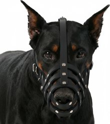 CollarDirect Doberman Leather Dog Muzzle, Chestnut Brown, Medium slide 2 of 8