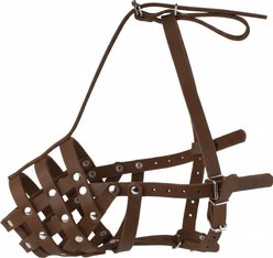 CollarDirect Doberman Leather Dog Muzzle, Black, Large