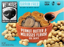 Wet Noses Grain-Free Peanut Butter & Molasses Flavor Dog Treats, 5-lb box