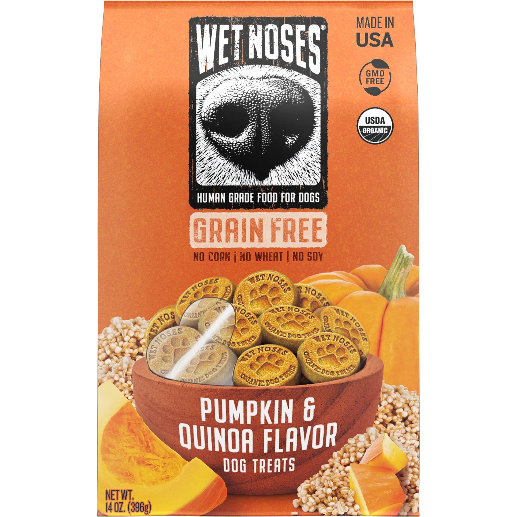 Wet Noses Grain-Free Pumpkin & Quinoa Flavor Dog Treats, 14-oz box