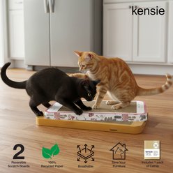 Kensie Phone-Shaped Reversible Corrugated Cardboard Cat Scratcher Toy with Catnip, 18 x 9 x 2.6-in, Gold/Pink slide 2 of 5