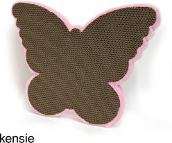 Kensie Butterfly Reversible Corrugated Cardboard Cat Scratcher Toy with Catnip, 17 x 12 x 1.7-in, Pink slide 2 of 6