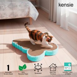 Kensie Butterfly Reversible Corrugated Cardboard Cat Scratcher Toy with Catnip, 17 x 12 x 1.7-in, Blue slide 2 of 6