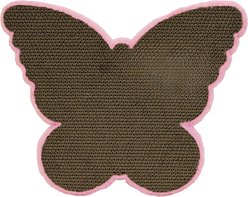 Kensie Butterfly Reversible Corrugated Cardboard Cat Scratcher Toy with Catnip, 17 x 12 x 1.7-in, Pink