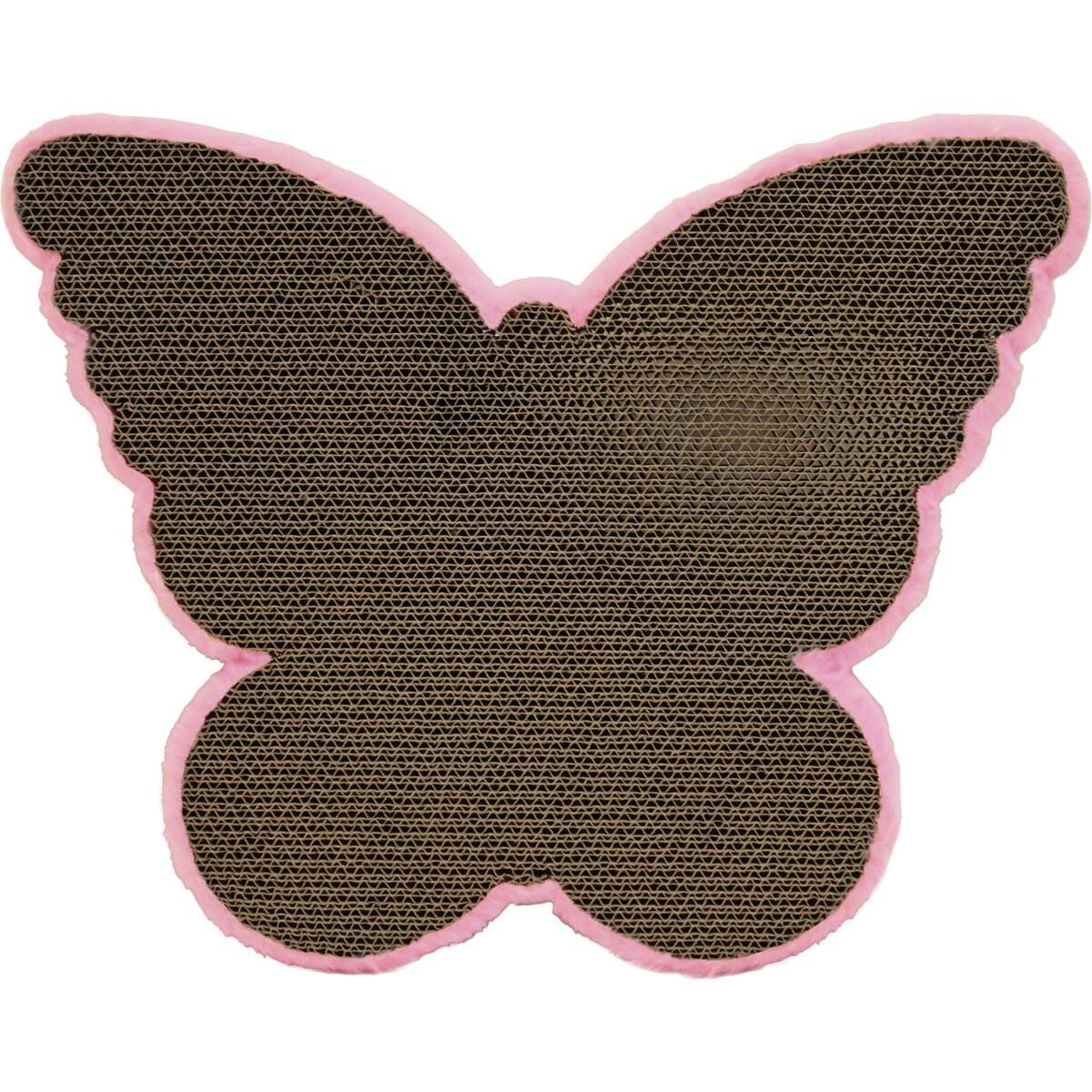 Kensie Butterfly Reversible Corrugated Cardboard Cat Scratcher Toy with Catnip, 17 x 12 x 1.7-in, Pink