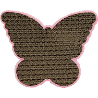 Kensie Kensie Butterfly Reversible Corrugated Cardboard Cat Scratcher Toy with Catnip, 17 x 12 x 1.7-in, Pink