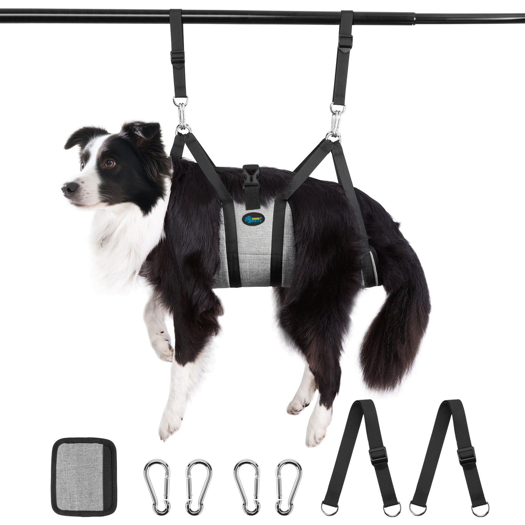 Ownpets Pet Grooming Hammock with Carabiners, Medium