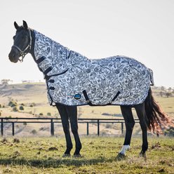 WeatherBeeta ComFiTec Limited Edition Horse Fly Sheet Combo, White/Navy Floral Print, 81-in