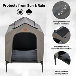 TRIXIE 2-in-1 Elevated Outdoor Dog House, Gray, Large slide 2 of 8