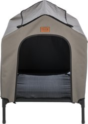 TRIXIE 2-in-1 Elevated Outdoor Dog House, Gray, Large