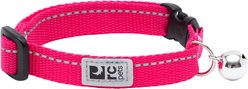 RC Pets Primary Kitty Breakaway Nylon Reflective Cat Collar with Nickle Plated Bell, 8 to 10-in neck, 1/2-in wide, Azalea