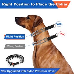 Supet Adjustable Long Prongs Dog Choke Collar with Quick Release Buckle, Black, Medium: 16 to 18-in neck slide 2 of 7