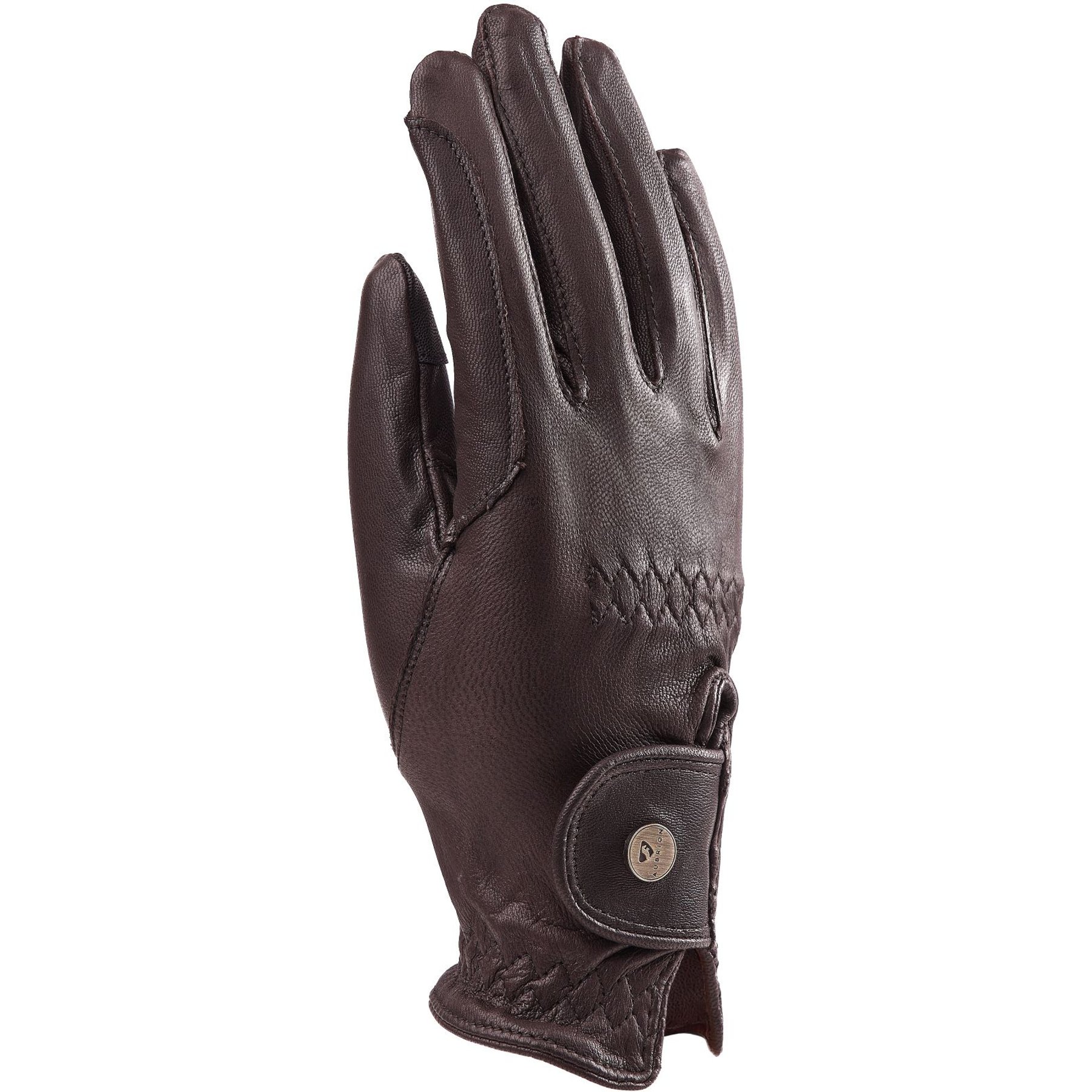 Shires Equestrian Products Aubrion Leather Ladies Horse Riding Gloves, Brown, Small