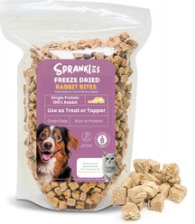 Sprankles Single Protein Rawhide-Free Rabbit Freeze-Dried Cat Treats, 2-oz pouch