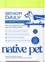 Native Pet Senior Daily Powder 12-in-1 Supplement for Senior Dogs, 6.3-oz