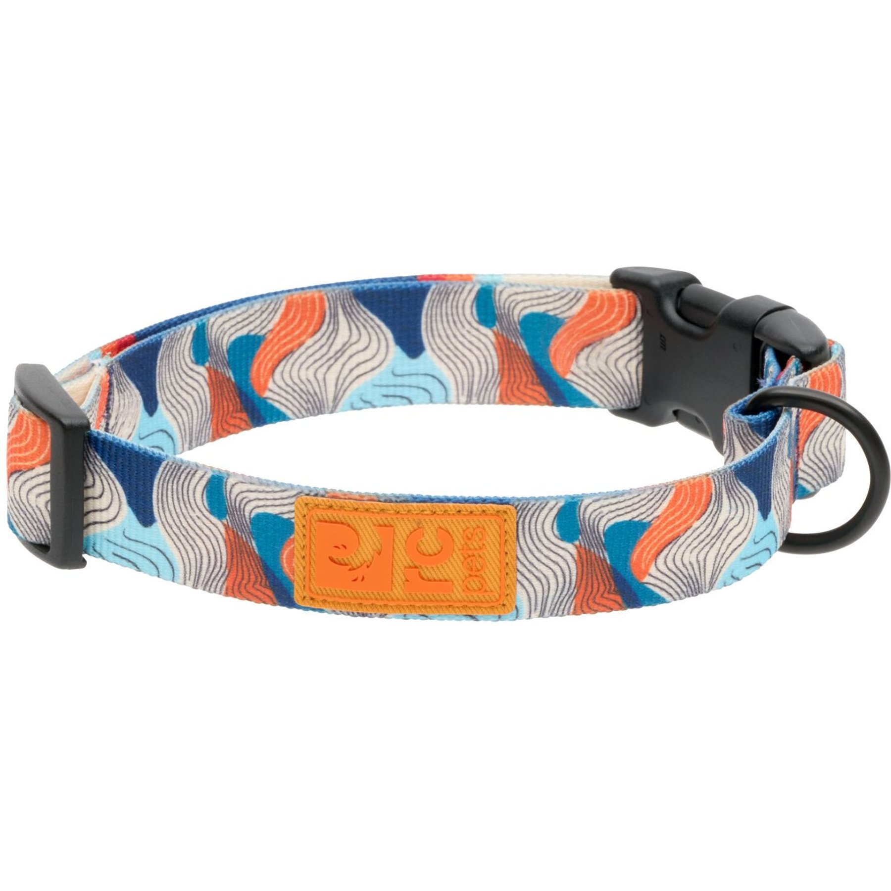 RC Pets Eco Polyester Dog Collar, Riptide, Large: 15 to 25-in neck, 1-in wide