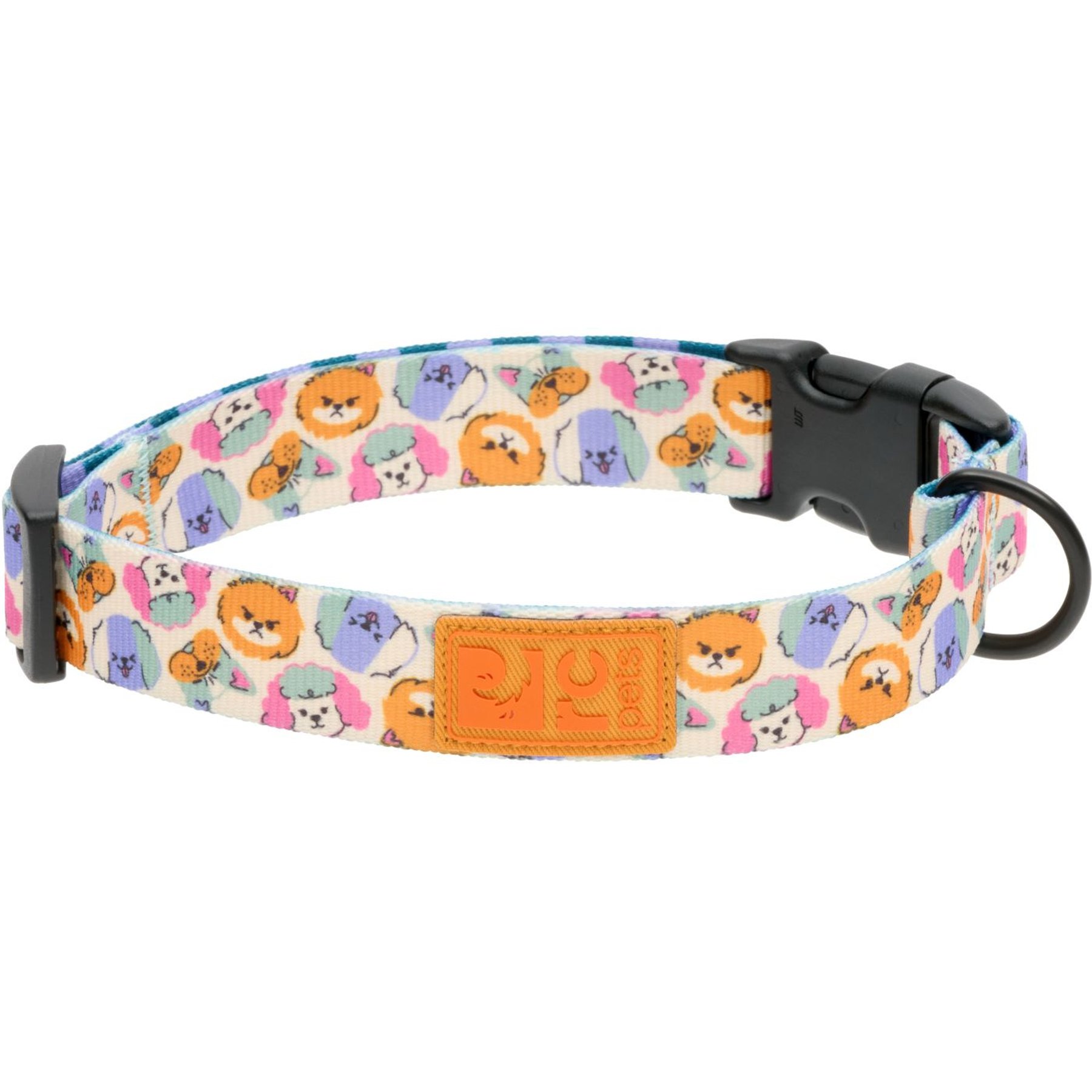 RC Pets Eco Polyester Dog Collar, Pup-Moji, Small: 9 to 13-in neck, 3/4-in wide