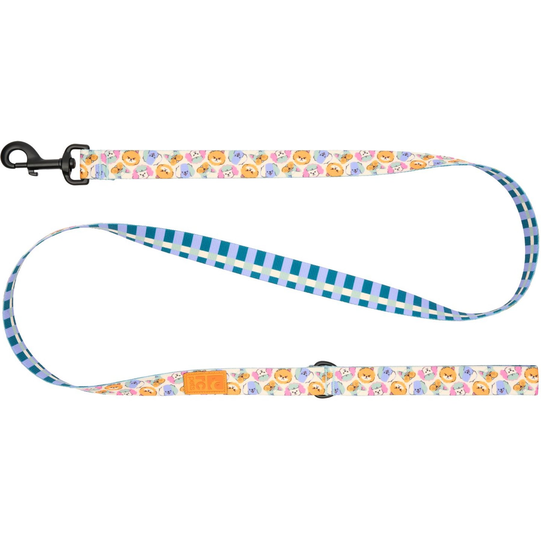 RC Pets Eco Polyester Dog Leash, Pup-Moji, 5-ft long, 3/4-in wide