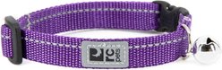 RC Pets Primary Kitty Breakaway Nylon Reflective Cat Collar with Nickle Plated Bell, 8 to 10-in neck, 1/2-in wide, Purple