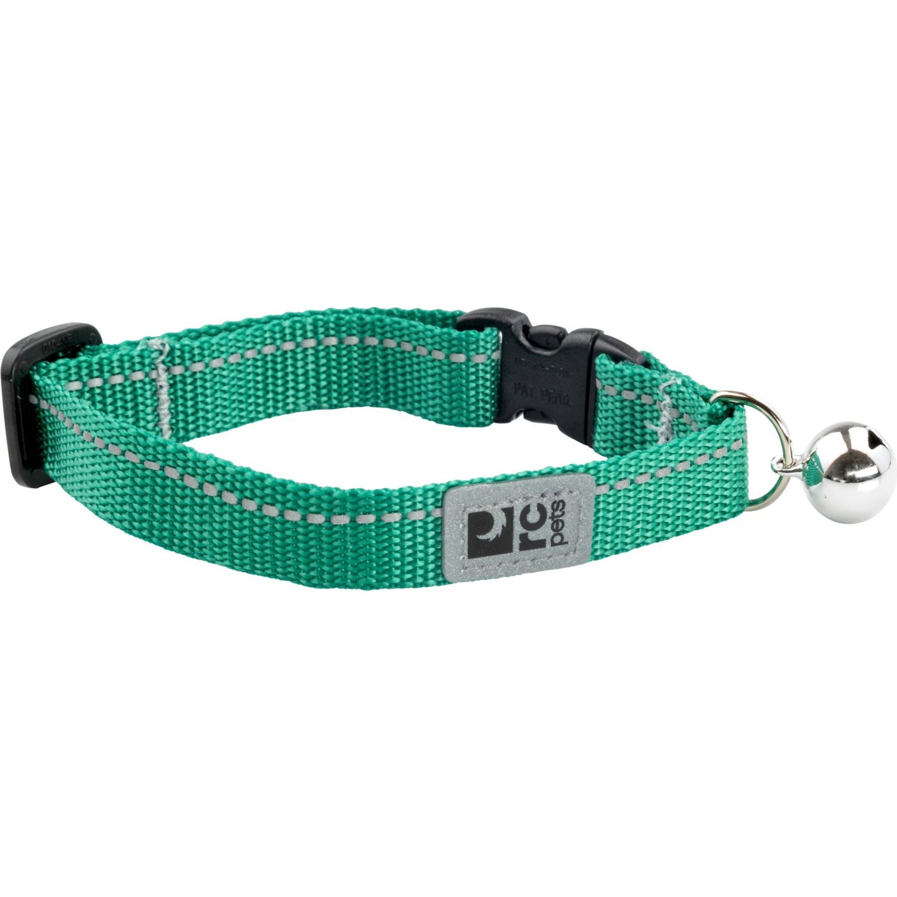 RC Pets Primary Kitty Breakaway Nylon Reflective Cat Collar with Nickle Plated Bell, 8 to 10-in neck, 1/2-in wide, Parakeet