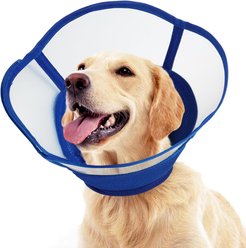 Kuoser Soft Cone Adjustable Recovery Dog Elizabethan Collar/E-Collar, Blue, X-Large