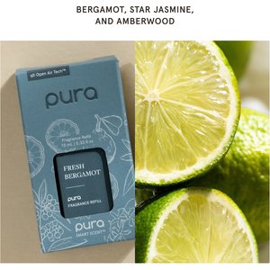 Pura Fresh Bergamot Home Fragrance Diffuser Refill Deodorizer Dog & Cat Air Freshener, Multicolor, 0.33-fl oz