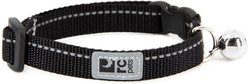RC Pets Primary Kitty Breakaway Nylon Reflective Cat Collar with Nickle Plated Bell, 8 to 10-in neck, 1/2-in wide, Black
