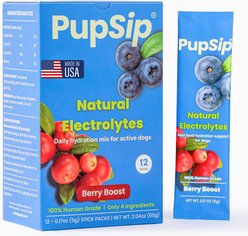 PupSip Electrolyte & Hydration Water Flavor Enhancer Powder Supplement for Dogs, 12 count slide 1 of 9